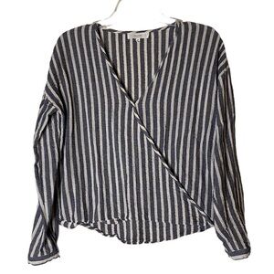 Talori Striped Wrap Look Blouse